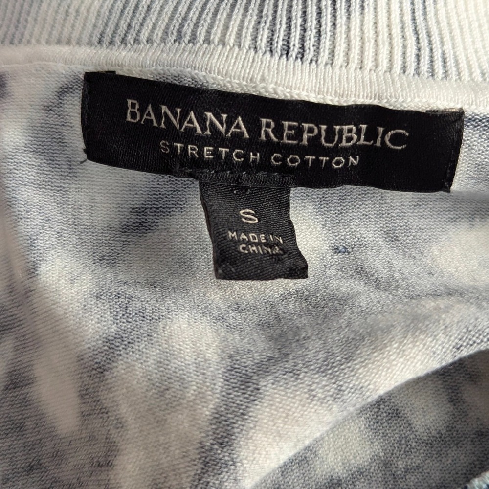 Banana Republic Sz Small Cardigan Stretch Cardigan Blue White Classic Preppy - Picture 9 of 10
